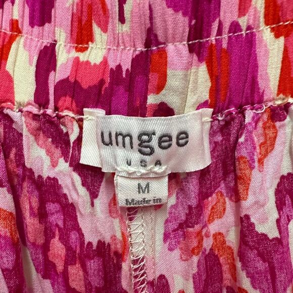 Umgee Medium Pink Wide Leg Full Flowy Pants Elastic Waist Resort Vacation Beach - Picture 6 of 8